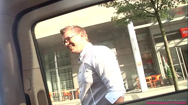 Two hot blonde angels took amateur dude into the fuck car to have some sexy fun and cum