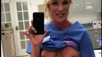 Sexy Nurse Masturbating: Big Tits, Blonde  Masturbation Porn