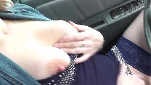 Squirting in car. Sexy Milf stops car on side of road, masturbates pussy, gets strong wet orgasm. Squirt