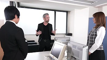 Asian hottie Mio Shido rides her coworker’s big cock