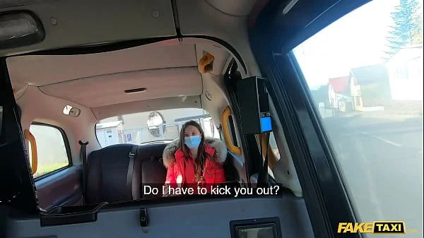 Fake Taxi Cute petite brunette rubs her pussy to keep it warm for the driver to fuck