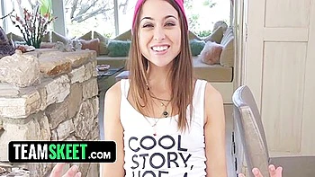 Naughty Petite Babe Loves Sucking Huge Cocks And Getting Her Pussy Eaten