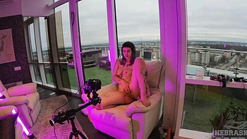 Sammie (Sam Big Boobs) plays with her big natural tits and a toy in a steamy solo session.