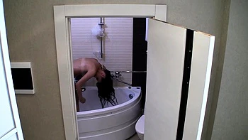 Showering amateur teen slut