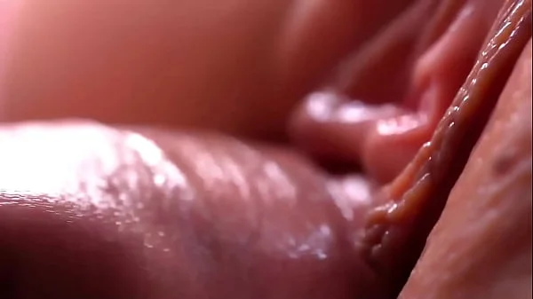 Extremily close-up pussyfucking. Macro Creampie