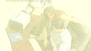 Office whore jacks off boss