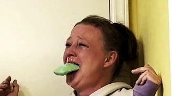 Naughty mouth swabbed out with soap