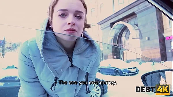 DEBT4k. Young debtor with cute face thinks sex is better than penalty