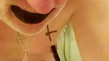 Satan slave takes a perverted piss enema