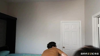 An awesome busty brunette Rissa May banged in the cowgirl pose