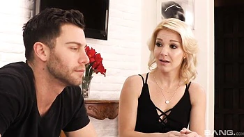 Sweet short-haired blonde Laura Beltley rammed in the doggy style