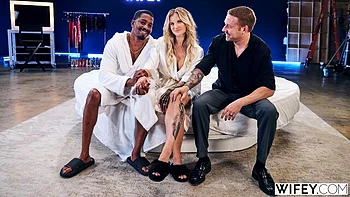 Good blonde with round ass Anastasia Shades rides a huge black dick