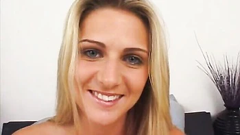 Awesome blonde Ashley Long knows how to give a sweet blowjob