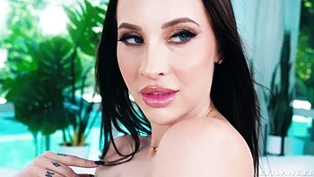 Face-fucking session with a hot brunette Melissa Stratton