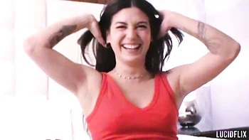 Beautiful doggy style fuck with a long-legged brunette Megan Mistakes