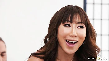 Big-boobed Asian chick Nicole Doshi gets pleasure from anal