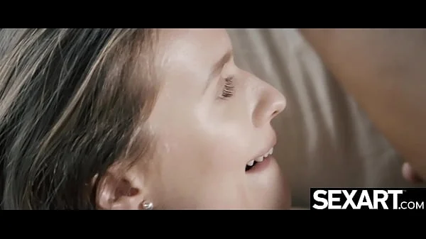 Watch her big natural tits bounce as she rides her lover's cock