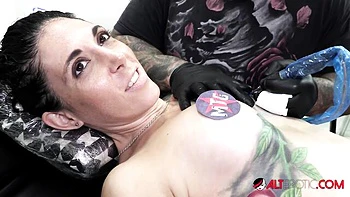 Graceful miss at boobs tattoo action