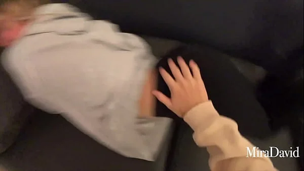 Teen gets fuck and creampie on the couch