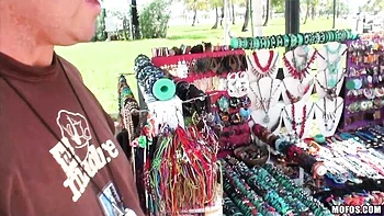 Spicy as fuck blonde with big boobs Eva Cole is jumping on a big dick