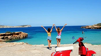 Two hot babes, Little Caprice and Melena Maria Rya, in sensual lesbian sex