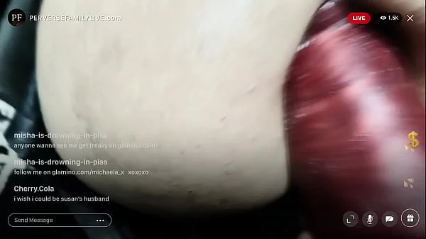 PERVERSE FAMILY LIVE - Anal Stretching With Massive Dildo