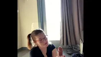 Hottie with Glasses gets blasted in the face