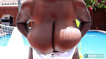 Oiled Swimsuit Babe - Mahogany Masters - XLGirls