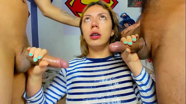 Latina slut deep throat fucked by and puke