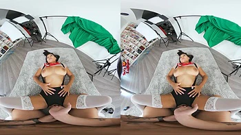 Busty Latina Sailor Moons Masturbates to Creampie