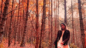 Young couple fucks doggy in the forest unseen