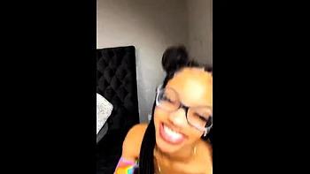 Big Toy Solo: Ebony Teen Masturbates in Lingerie