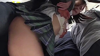 Asian Teen Fucked Hard in Public Bus Gangbang