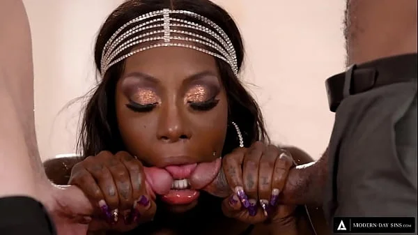 MODERN-DAY SINS - Ebony Mystique Gets DOUBLE CREAMPIED By Her Fiance and His Best Man!