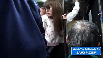 Japanese Babe Gets Blown & Gangbanged on Bus