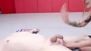 Vanessa Vega vs Marcelo Wrestle With A Load Of Cum On the Line