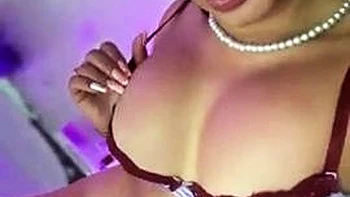 Chubby Brunette Masturbates Big Boobs with Dildo