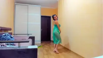 Hot Myla Angel in green transparent dress!