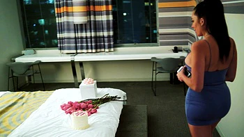 Black stud with huge cock fucked Jaclyn Taylor on the bed