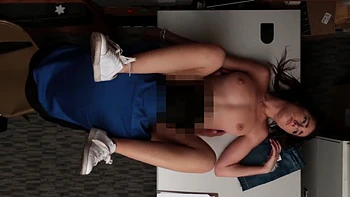 Young brunette sucks cock and fucks her juicy peaches