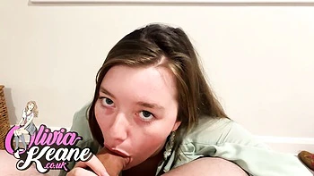 Young British babe Olivia Keane swallows cum
