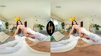 EasterBunny: Blowjob, Cowgirl  Brunette VR Porn