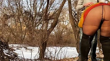 Hot Ukrainian Step Mom Pisses Outside With Me In Pantyhose - Public Doggystyle