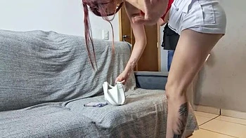 Skinny Teen Redhead Gets Punished By Police Officer - Doggy Style Fucking in 4K