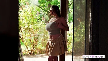 Busty pornstar Alex Charger sucks and shows huge tits