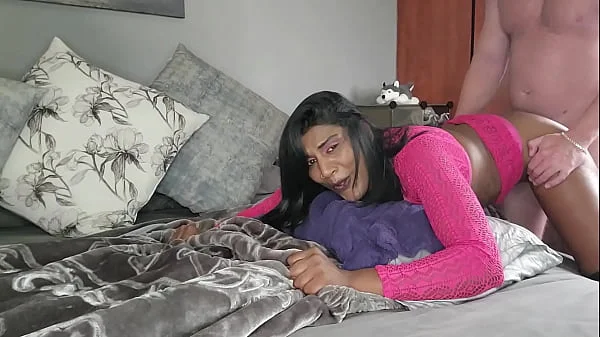 Wearing a sexy outfit just to get my dark tiny ass fucked in standing doggy style by big white dick | 1st time painful anal