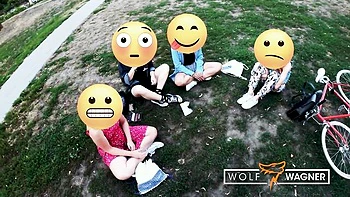 Mia Blow's big tits blowjob in public POV cum