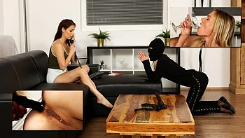 Lesbian Piss Play with Strap-On and Mouth Drinking