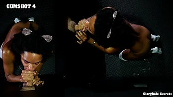 Ebony Babe Myste Vixen Fills Mouth with Sticky Cum POV