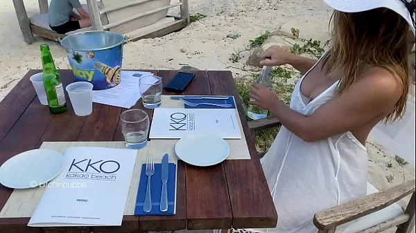 Panties off at the beach restuarant
